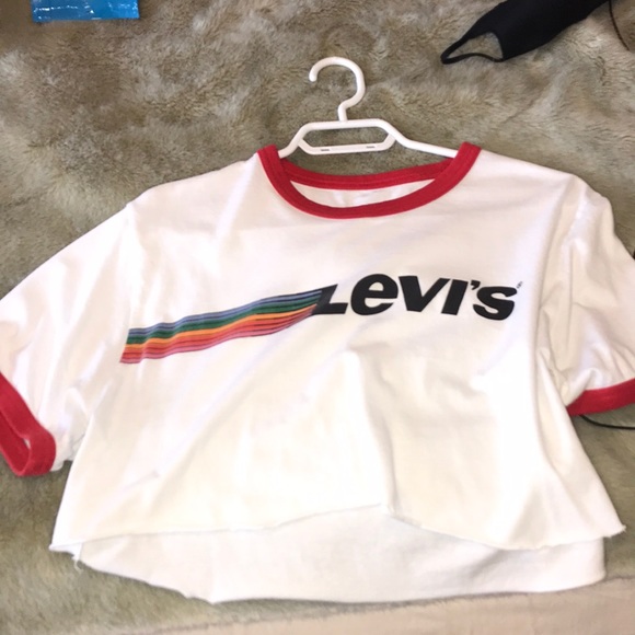 Large (fits small medium) cropped vintage levi tee - Picture 1 of 2